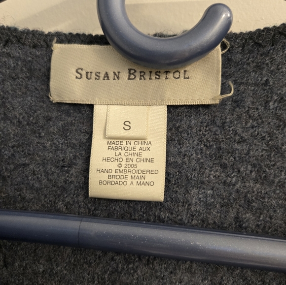 Vintage Susan Bristol Boiled Wool Embroidered Sweater/Jacket Size Small - Picture 2 of 6